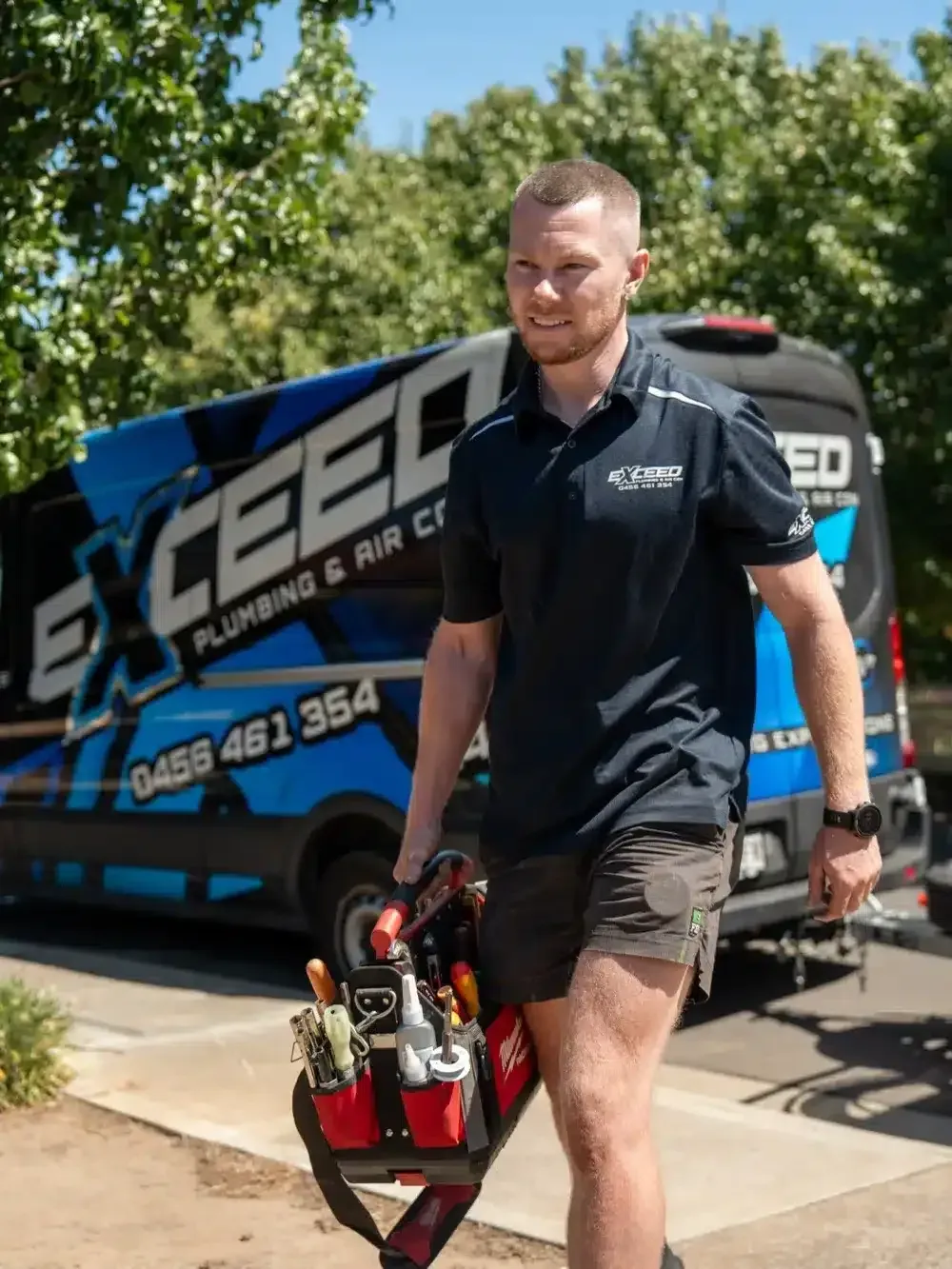 Local plumber arriving at a Salisbury home